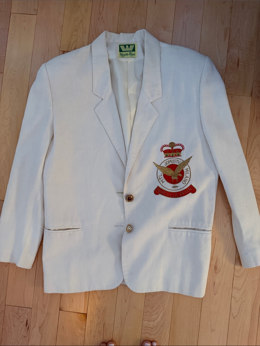 Crested off white blazer